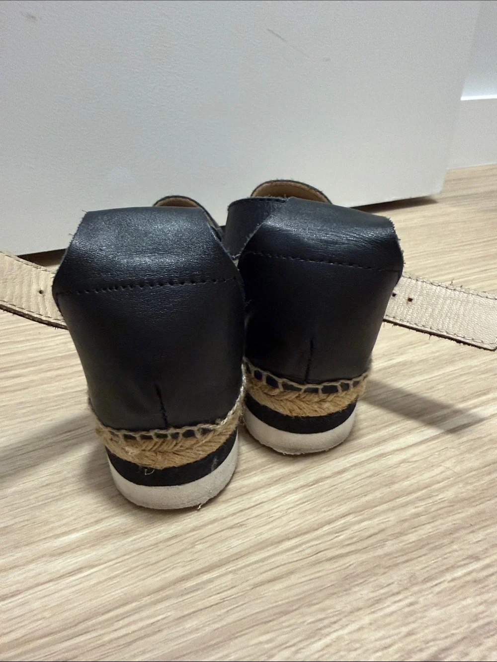 See By Chloe Black Leather Espadrille Sandals with Ankle Strap